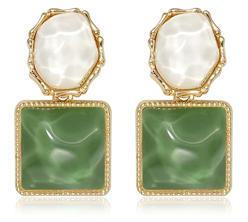 Asymmetrical Earrings for Women Boho Resin Dangle Earrings Acrylic Water Ripple Earring