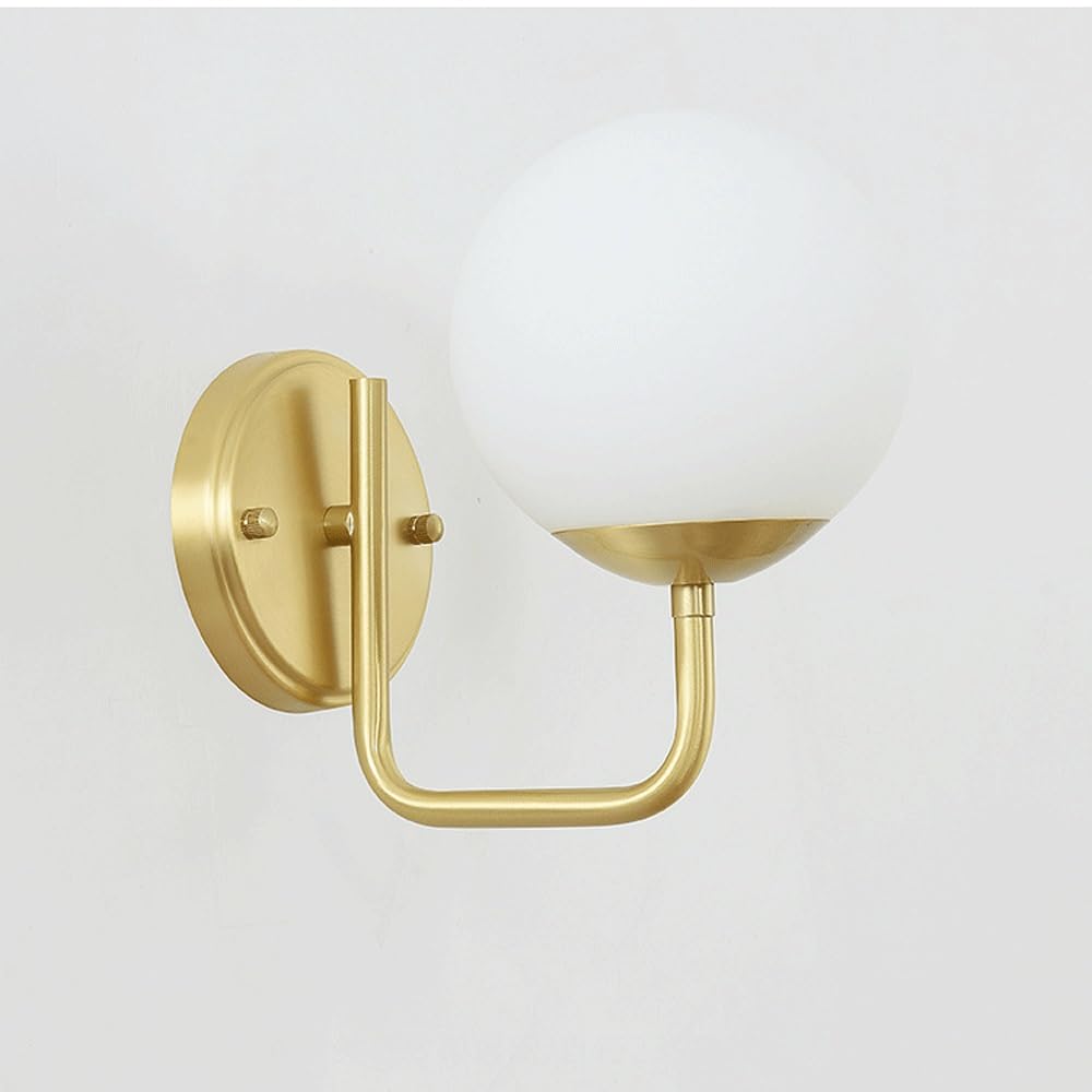 ASerZenith Led Wall Sconce, Copper Wall Lamp Gold Bedroom For Living Room Porch Hallway(A)