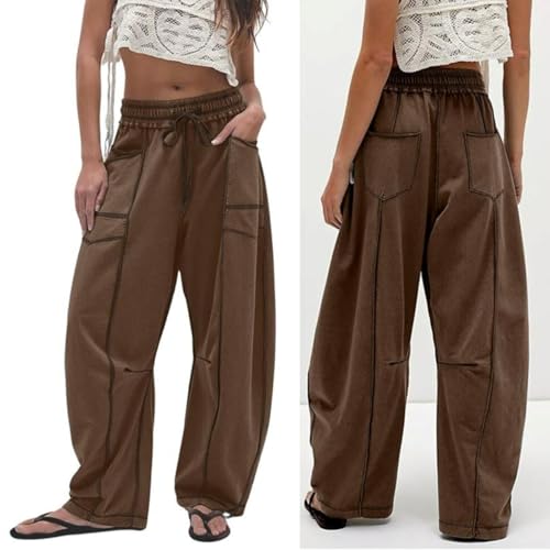 Belladora Barrel Pants, Lightweight Stretch Fabric with Roomy Pockets, Relaxed Fit for All-Day Comfort & Casual Style3