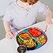 Ahimsa Stainless Steel Plates For Kids, Pediatrician Designed Colorful Divided Plates for Toddlers & Baby, Non Toxic, Unbreakable & Dishwasher Safe, Rainbow Set of 4