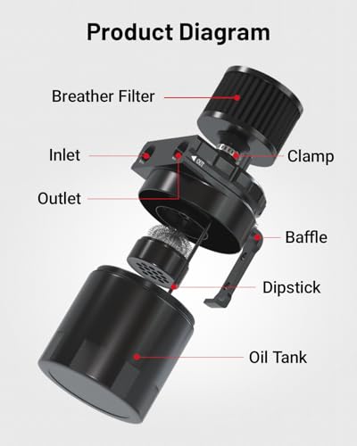 Evil Energy KT01300BK-AMZ1 Baffled Oil Catch Can,Oil Separator Catch Can thumb #1