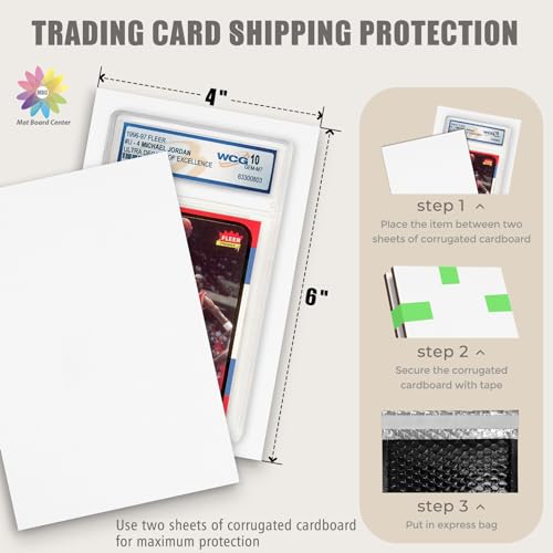 Image of Mat Board Center, 200 Pack 4x6 Inch Corrugated Cardboard Sheets