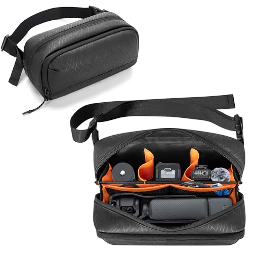 PGmoon Carrying Case Compatible with DJI Osmo Pocket 3 Creator Combo Accessories, Protective Hand/Sling Storage Bag with Multi-Pockets for Travel, Outdoor