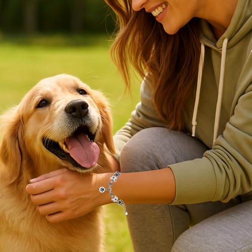 Infinity Collection Dog Paw Print Charm Bracelet – Silver Pet Lover Jewelry with Paw Beads & Bone Charms – Gift for Dog Moms, Pet Owners, Animal Lovers, and Rescue Volunteers3
