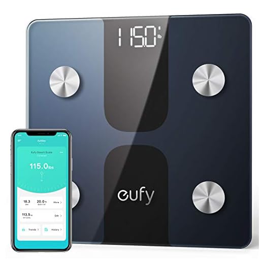 eufy by Anker, Smart Scale C1 with Bluetooth, Body Fat Scale, Wireless Digital Bathroom Scale, 12 Measurements, Weight/Body Fat/BMI, Fitness Body Composition Analysis, Black/White, lbs/kg.