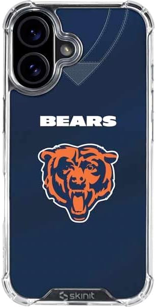 Skinit Clear Phone Case Compatible with iPhone 16 - Officially Licensed NFL Chicago Bears Team Jersey Design