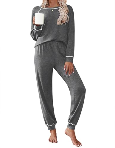 Image of Ekouaer Pajamas Set for Women Soft Comfy Pjs Sets Long Sleeve Sleepwear Loungewear S-XXL