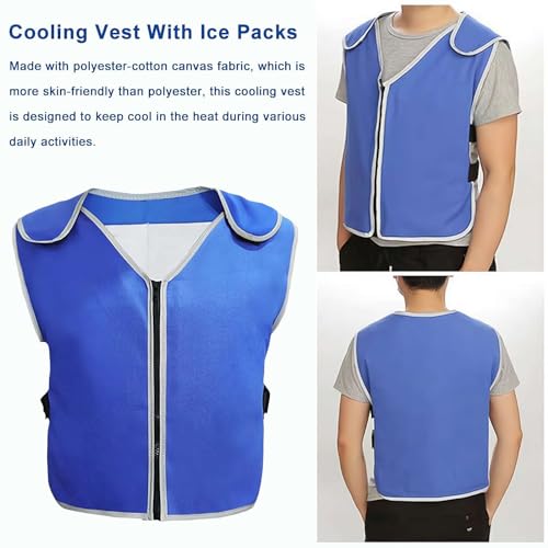Cooling Vest with Ice Packs for Men Women,Ice Reflective Vest Cool Jacket,Summer Cooling Ice Vest for Hot Weather3