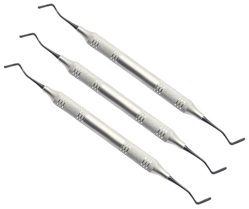 4 Goldstin Flexy-Thin – Composite Filling Instrument Set – 3 Pcs Dental Kit – Titanium Black Coated Tips, Flexible Reversed & Flared Paddle Design, Hollow Ergonomic Handles #TNCIGFT4