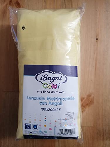 Pago Poco Fitted Sheet with Corners for Double Bed in Plain Colour 180 x 200 + 25 cm, 100% Cotton, in All Colours!!!!! (Yellow) - Image 2