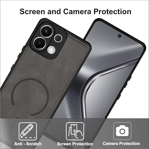 Image of SBMS Back Cover for Oppo K13 5G | Ultra Slim Soft Rubberised Hard Case | Oil Feel Soft Leather Back | Mag-Safe Design (Mag-Safe Not Support) | Camera Protection Case for Oppo K13 5G (Grey)