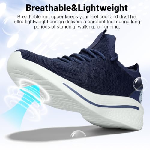 Image of Pujcs Womens Walking Running Shoes Slip-on Breathable Mesh Tennis Sneakers | Lightweight Non-Slip Shoes-Cushioned Athletic Sneakers for Gym Hiking Workout Casual Work