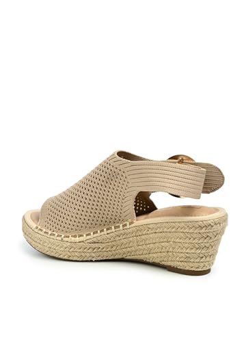Image of CLOUDAIR Selina Women's Espadrille Wedge Sandals - Comfortable and Stylish Platform Slip On Sandals with Buckle Closure, Comfy Wedge Heels for Women, Fashion Summer Sandals