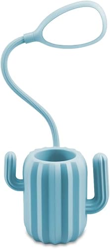 MKDMiD Luz LED de escritorio de cactus, lámpara de protección ocular regulable + soporte para bolígrafo para lectura de estudio de oficina (azul)