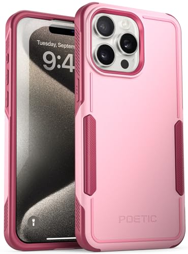 Coque iPhone 15 Pro Max rose clair double couche premium de protection antichoc