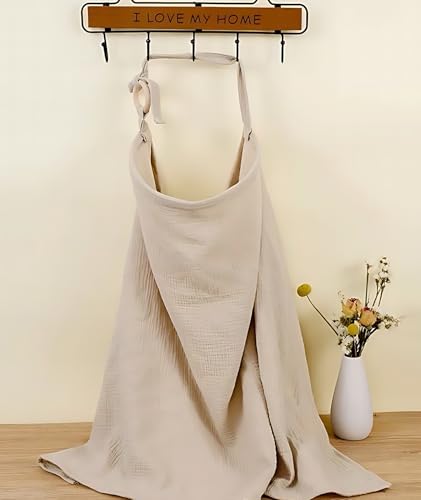 Image of Feeding Covers for Nursing Mom, Breathable Breastfeeding Cover with Rigid Hoop for Mother Nursing Apron, Multi-use Carseat Canopy (Summer Wheat)