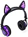 SoundBeast Bluetooth Cat Ear Headphones with Glowing Purple Lights - Wireless Headphones for Kids & Adults