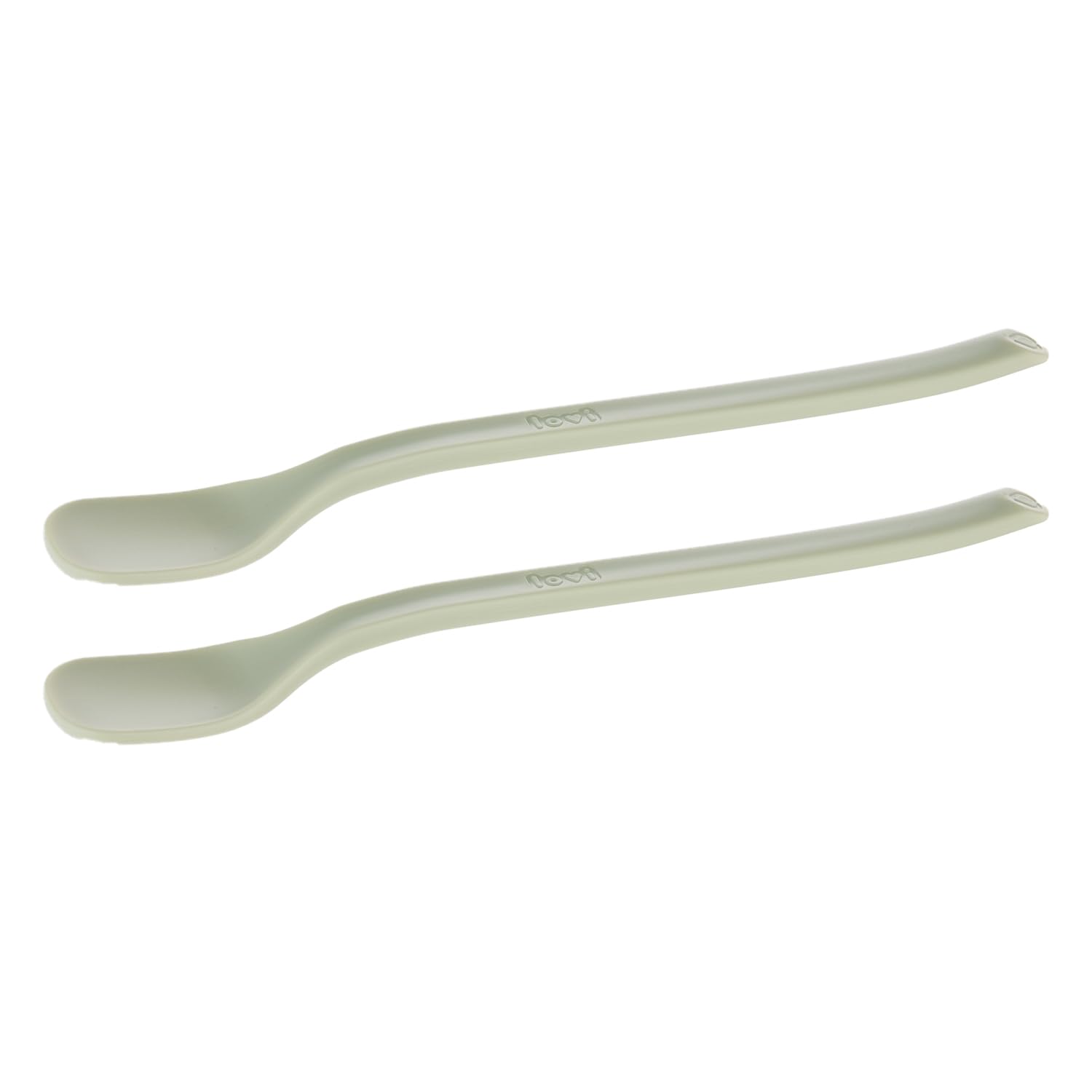 Difrax LOVI - Primeras cucharas de alimentación para bebés, 2 piezas - Verde - Ergonómicas, fáciles de sostener y perfectas para comenzar los alimentos sólidos de forma segura
