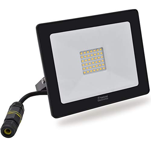 Proiettore Led da Esterno Impermeabile IP65 - Connettore IP68 - Faretto Piatto da Giardino - Faro Illuminazione Facciata di Casa - 30W 2400Lumen 4000K