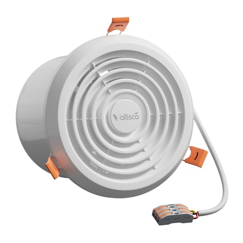 VallisCo 4" Bathroom Exhaust Fan, White Quiet Ceiling Exhaust Fan