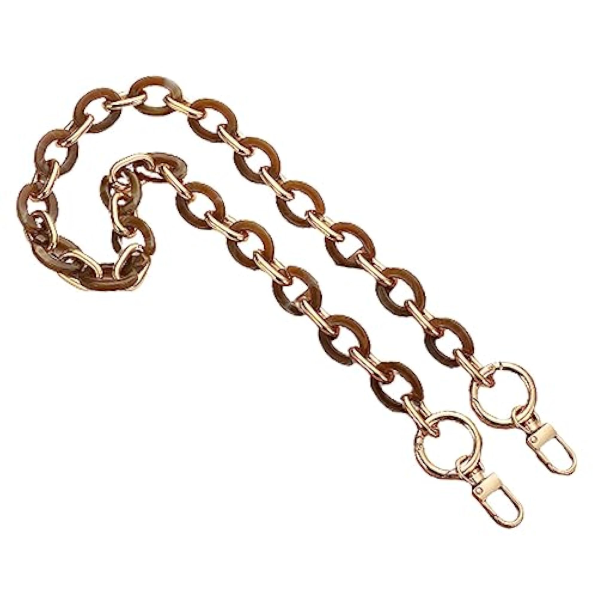 Acrylic Alloy Bag Chain Strap, 60cm Brown