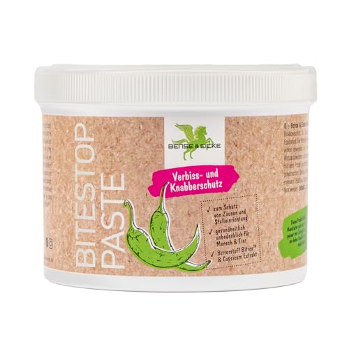 Bense & Eicke BiteStop Paste 500 ml Verbissschutz und Knabberschutz für Pferde - für Bandagen, Decken, Zäune und Holztüren