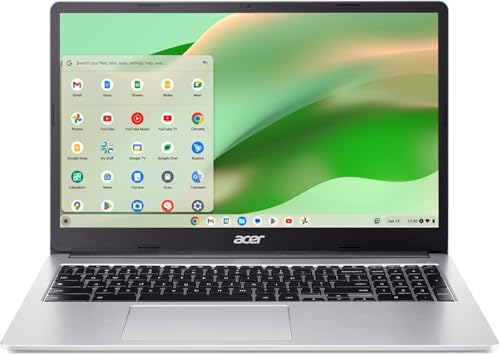Image of acer Chromebook 315 CB315-4H-C0BR 15.6 inch Full HD Laptop, Intel Celeron N4500 1.1GHz, 4GB RAM, 64GB eMMC, ChromeOS, Silver