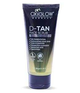 OxyGlow D-Tan Scrub|De-Pigmentation|Exfoliating Dead Skin|Skin Hydration|Promotes Skin Cleanser|Brighter Skin|Smoother|100Gram
