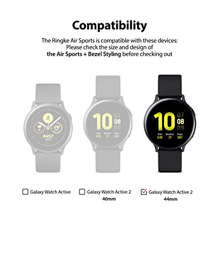 Image of Ringke Air Sports + Bezel Styling Stainless Steel Combo Case Designed for Galaxy Watch Active 2 44mm - 20-Matte Clear