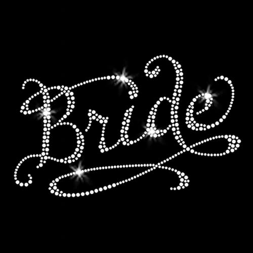 Romantic Bride Sparkly Bridal Wedding Bachelorette Bling Iron-on Rhinestone Crystal T-Shirt Robes Heat Transfer by JCS Rhinestones