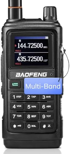 BAOFENG UV-17R Plus Ham Radio Multi-Band Two Way Radio, 7W Long Range Rechargeable Handheld Walkie Talkies with Airband, NOAA Weather Receiving, 2500mAh Battery USB-C Port, 1 Pack