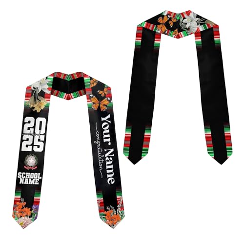 MonkeyVan Personalized Italy Flag Graduation Stole Sash 2025, Italians American Flag Graduation Sash For International Student Itl 13