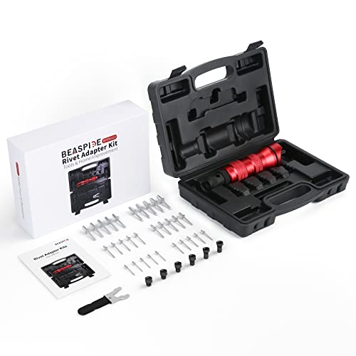 Beaspire Nietaufsatz für Akkuschrauber oder Bohrmaschine, Elektrische Nietgeräte Adapter/Nietwerkzeug Kit für 2,4-6,4mm Blindnieten, Robuste Tragetasche