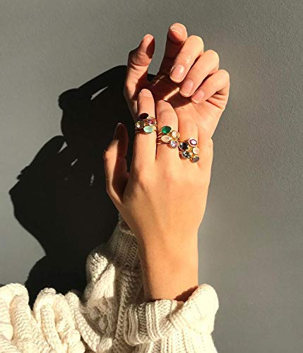 Tiny Oval Gemstone Stacking Ring, Minimalist Thin Ring Band, Everyday Stackable Birthstone Ring In Sterling Silver Or Vermeil Gold (Ruby Quartz) #TOP4