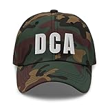 Airport Code DCA Hat Washington National Washington DC DC Dad Cap Embroidered Dad Hat Baseball Cap Adjustable Buckle Strap Green Camo