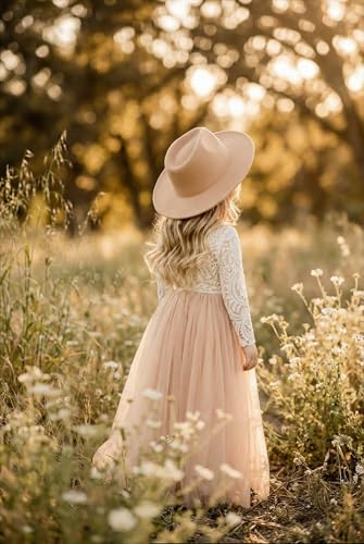 Image of 2Bunnies Girl Peony Lace Back A-Line Straight Tutu Tulle Party Flower Girl Dress