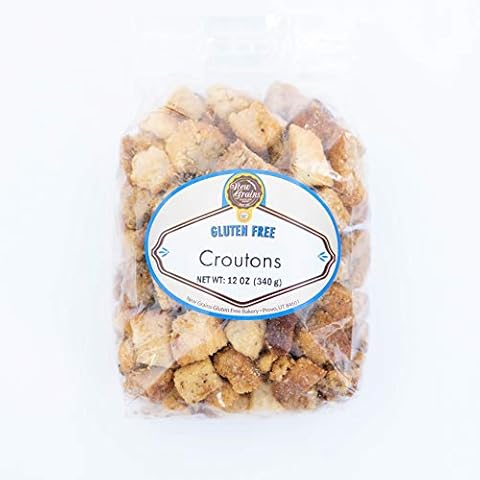New Grains-100% crisp texture Gluten-Free Parmesan Croutons I Crunchy & Flavorful Salad Toppers, croutons for salad caesar, gluten-free croutons for salad, Add Crunch to Every Bite, Crispy, savory Cover