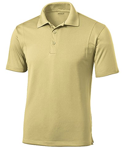 Polo de golf homme en micropiqué Dri-Equip doré idéal pour le green
