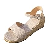 Uwdiohq Chaussures À Talons Hauts En Corde Tressée Pour Femme, Sandales Une Bride, Style Féerique Bout Ouvert Femmes Imperméables (White, 38) Chaussure Femme Ete 42 Sandale De Randonnée Confort