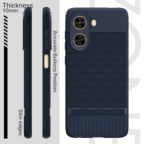 Image of Outlouders Back Cover for Poco C71 / Redmi A5 | Full Camera Protection | TPU Soft Flexible Shockproof Bumper Case (Blue)