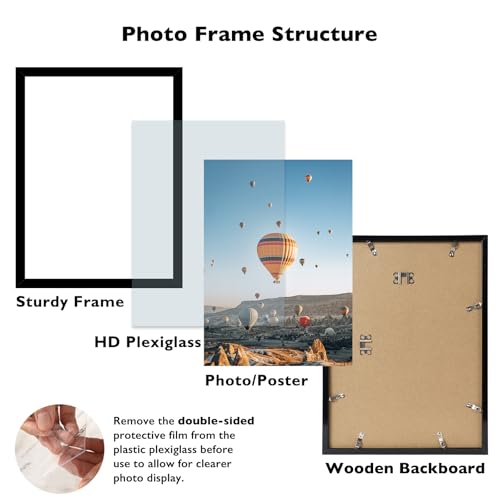Image of JCJMY 15x21.25 Puzzles Frame Black, Wall Hanging 15 x 21.25 Picture Frame for 15 by 21.25 Poster Photo Canvas Picture Puzzles with Shatter Resistant Plexiglass, Black