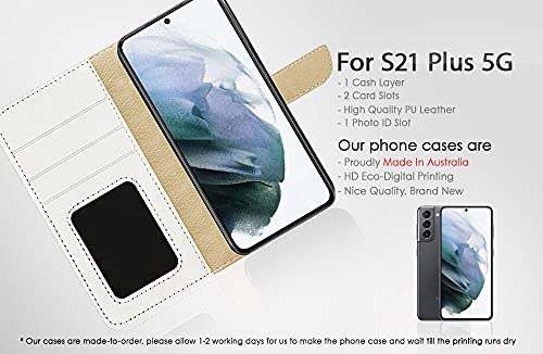 For Samsung S21+, For Samsung Galaxy S21 Plus 4G 5G, Designed Flip Wallet Phone Case Cover, A24818 Halloween Horror Skull 24818 #TOP1