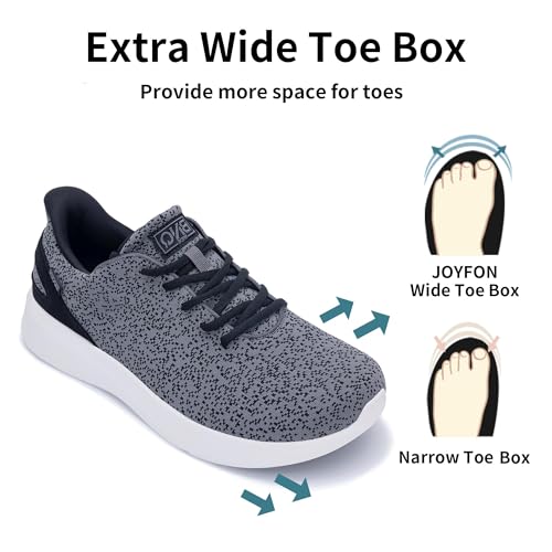 Mens Wide Toe Box Walking Shoes Zero Drop Minimalist Comfortable Casual Dress Tennis Athletic Sneakers Size US7-122