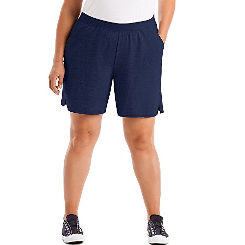 JUST MY SIZE Womens Cotton Jersey Pull-On Shorts, 2X, Navy