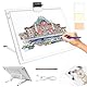 Leuchttisch A3, Tragbares Batteriebetriebene Light Pad, Wiederaufladbare Diamond Painting Leuchttisch mit Ständer, 3 Farben 6 Helligkeitsstufen Leuchtplatte für Abpausen(weiß)