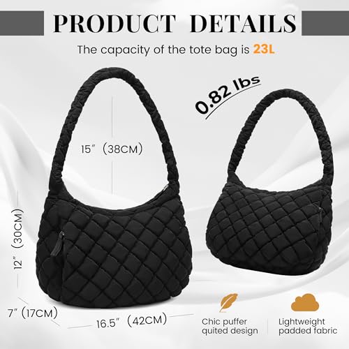 Bolso tote acolchado impermeable para mujer miniatura 2