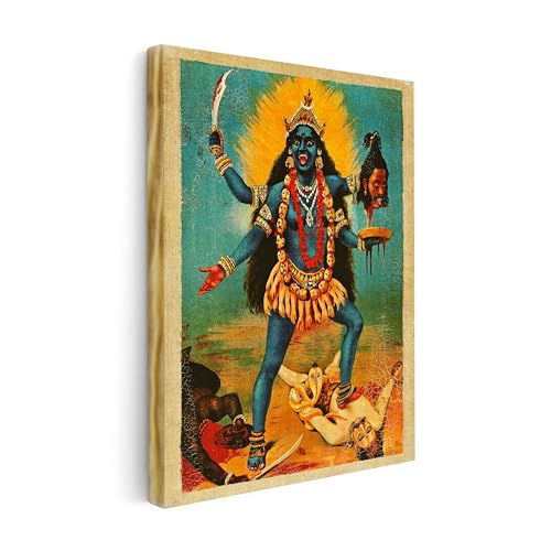Image of Poster Master Kali Canvas - Retro Goddess Kali Print - Hindu Art - Mythology Gift for Men & Women - Indian Art - Wall Decor for Living Room, Bedroom or Dorm - Available in 8x10 to 30x40