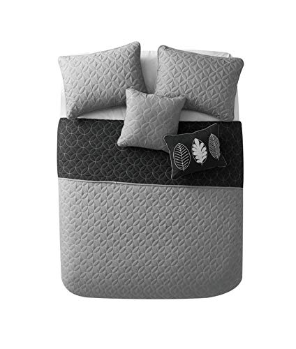 Vcny Black/Grey Hayden 5-Piece King Quilt Set, Multi #TOP1