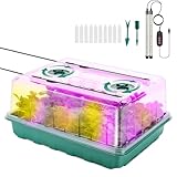 Eglotes 48 Cell Seed Starter Tray with Grow Light, Seed Starter Kit with Adjustable Humidity Dome, Seed Starting Trays Plant Starter Kit for Seeds Growing Starting, Indoor Gardening, Greenhouse