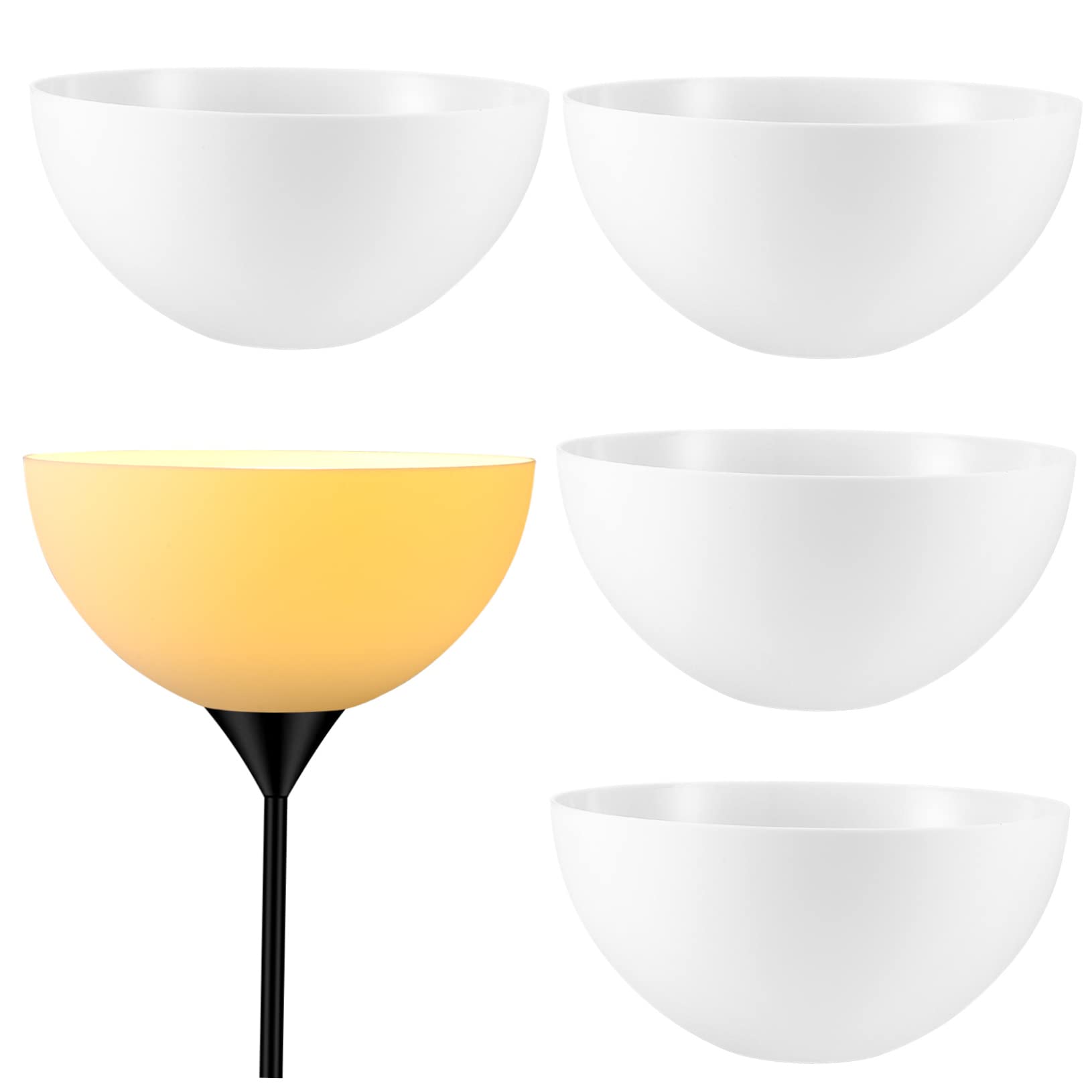 Abat-jour en Plastique Blanc Forme Bol 4 Pièces pour Lampadaire